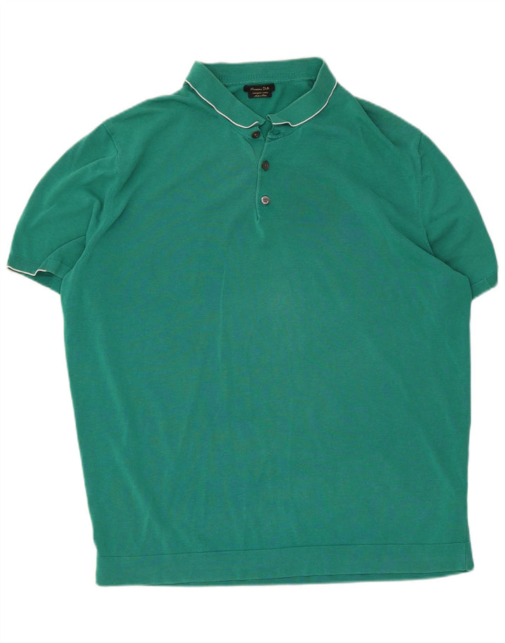 Massimo Dutti Polo Hombre 2XL Verde Algodón
