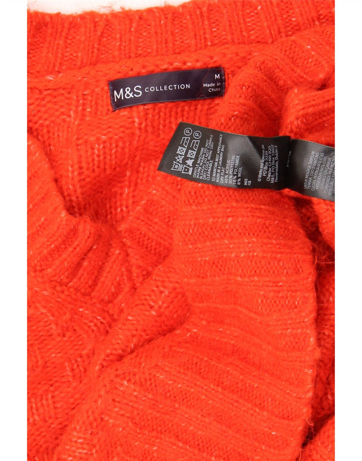 Marks & Spencer Suéter tipo jersey de gran tamaño con cuello en V para mujer UK 44 Mediano Rojo