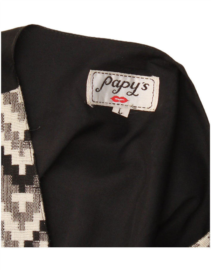 Chaleco vintage para hombre grande negro geométrico