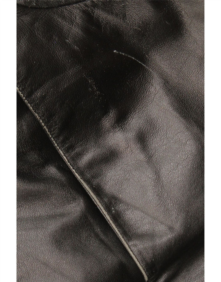 SCHILD Chaqueta de cuero militar para hombre UK 40 Large Black Leather