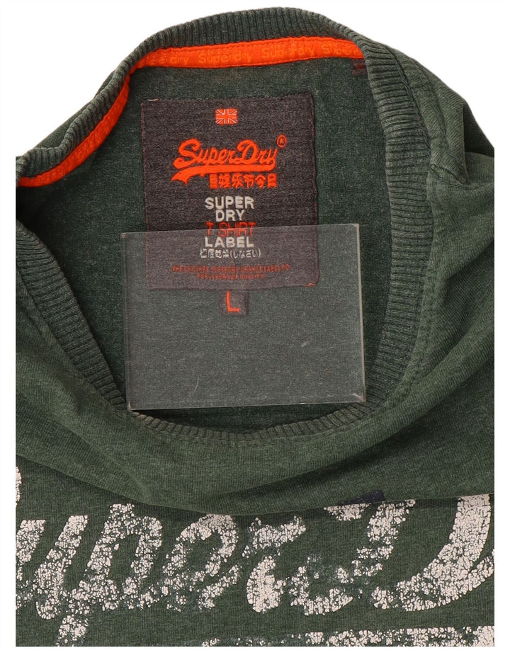 Superdry Camiseta con gráfico gráfico para hombre, talla grande, verde