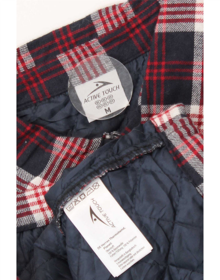 Camisa de franela de leñador para hombre Active Touch Algodón a cuadros azul marino mediano