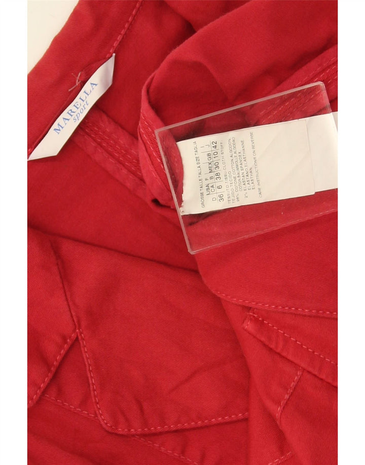 Marella Chaqueta Blazer de 2 Botones para Mujer UK 10 Small Red Cotton