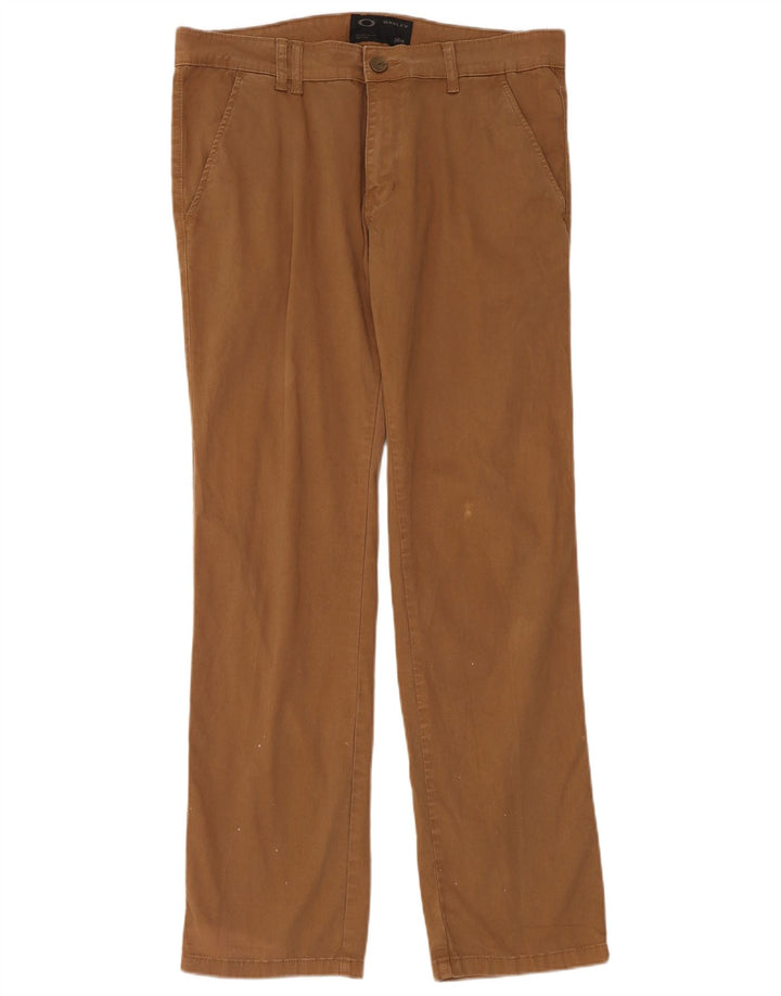 Oakley Pantalones chinos rectos para hombre W34 L33 Marrón