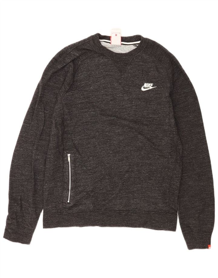 Nike - Sudadera tipo jersey para hombre, talla pequeña, algodón moteado gris