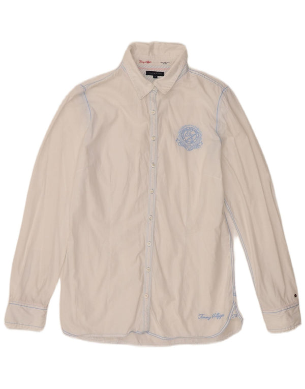 Tommy Hilfiger Camisa para mujer US 12 Grande Algodón blanco
