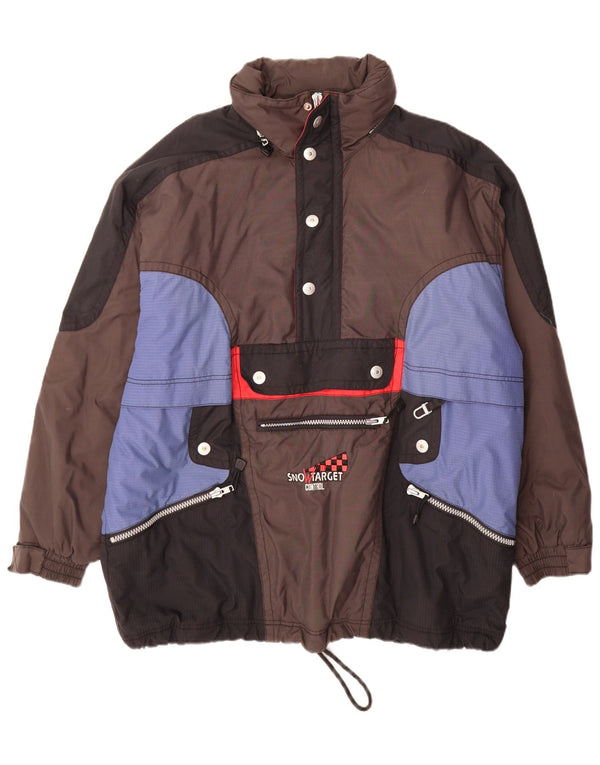 C&A Chaqueta de esquí con capucha Rodeo para hombre UK 44 2XL Nylon color block marrón