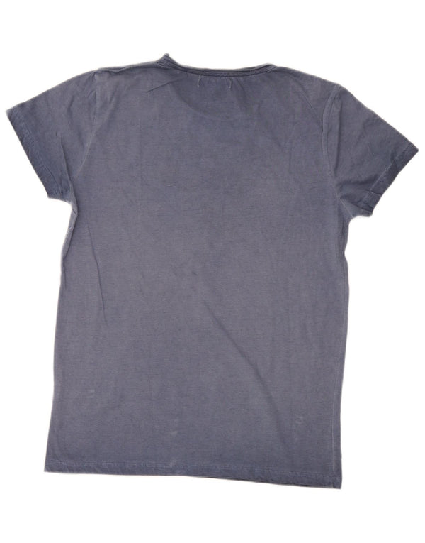 Gaudí Camiseta gráfica para mujer Top UK 10 Small Blue Cotton