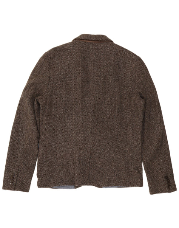 Superdry Chaqueta tipo blazer de 2 botones para hombre UK 44 2XL Algodón en espiga marrón