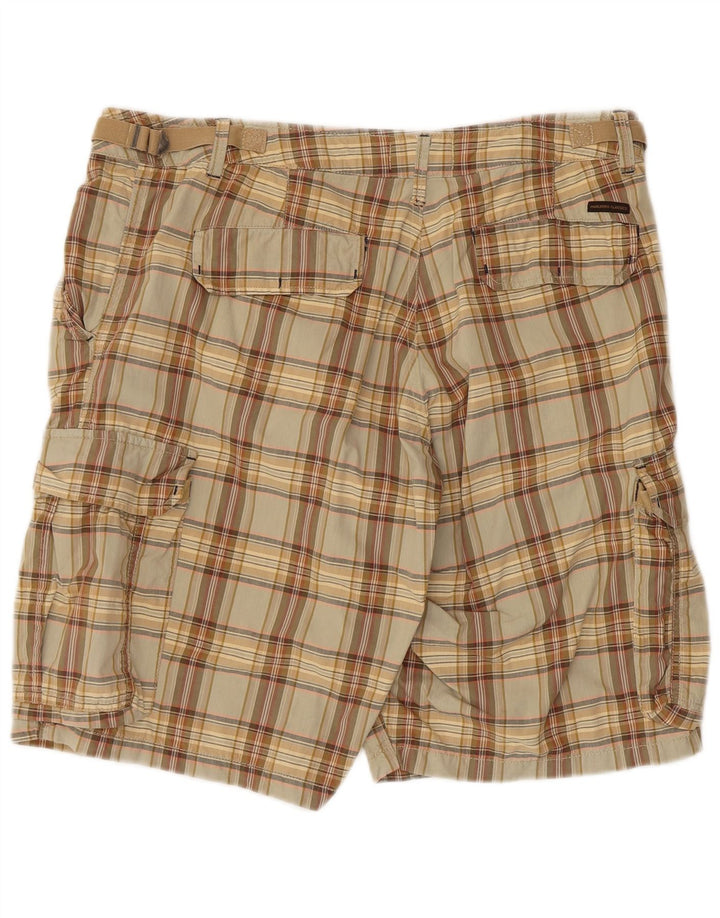 Marlboro Classics Pantalones cortos cargo para hombre W38 XL Algodón a cuadros verdes