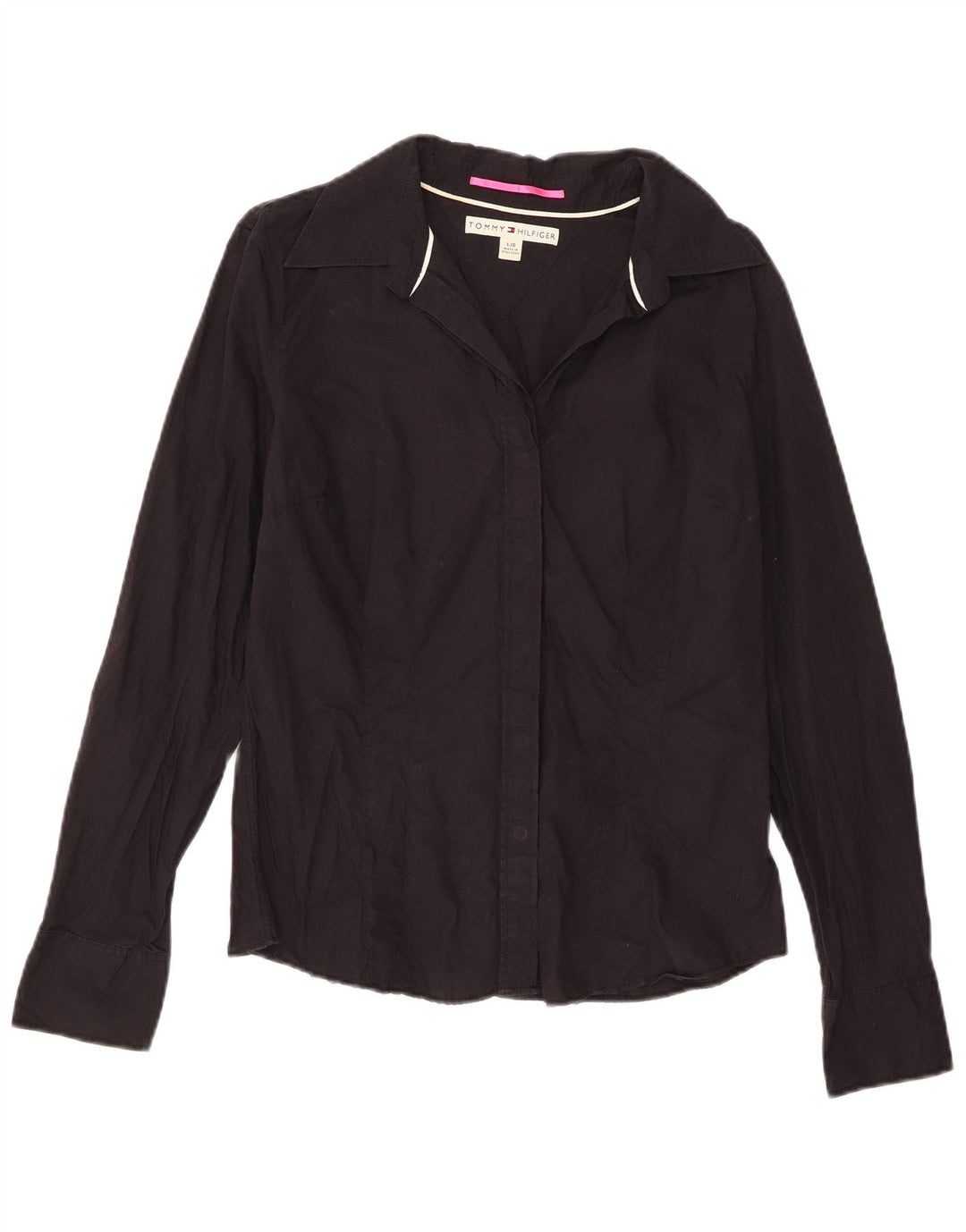 Tommy Hilfiger Camisa para mujer UK 44 Grande Algodón negro