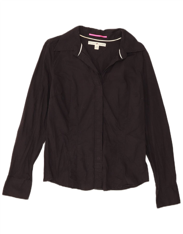 Tommy Hilfiger Camisa para mujer UK 44 Grande Algodón negro