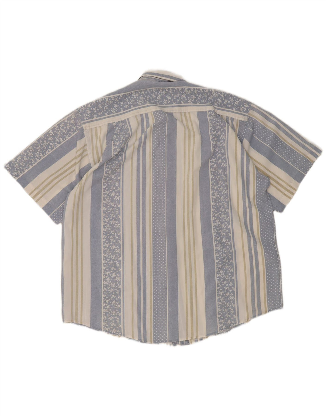 John Peel Camisa de manga corta para hombre XL Azul Rayas