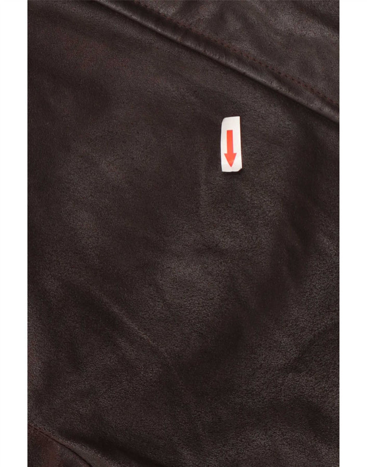 Chaqueta de cuero vintage para mujer IT 44 Marrón medio