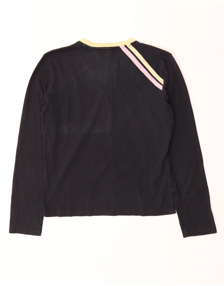 Sergio Tacchini Top gráfico para mujer Manga larga IT 44 Mediano Negro