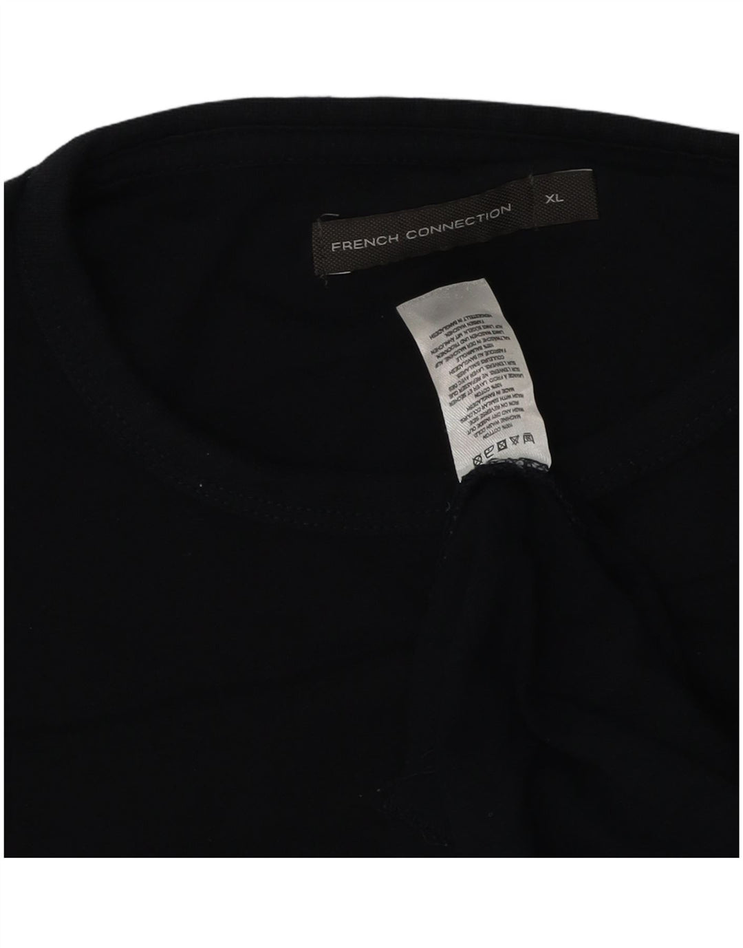 French Connection Camiseta Hombre Manga Larga XL Algodón Azul Marino