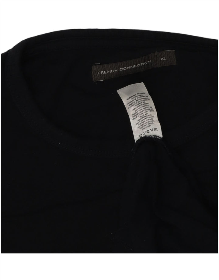 French Connection Camiseta Hombre Manga Larga XL Algodón Azul Marino
