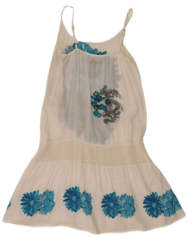 Desigual Vestido de playa para mujer UK 10 Small White Floral