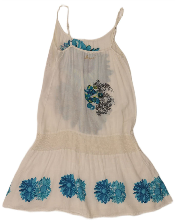 Desigual Vestido de playa para mujer UK 10 Small White Floral
