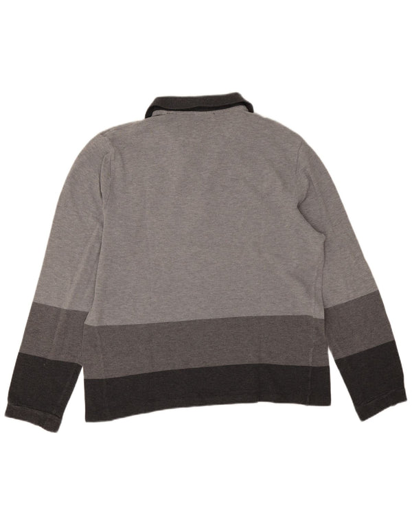 Lacoste Polo de manga larga para hombre, corte ajustado, talla 7, 2XL, color gris