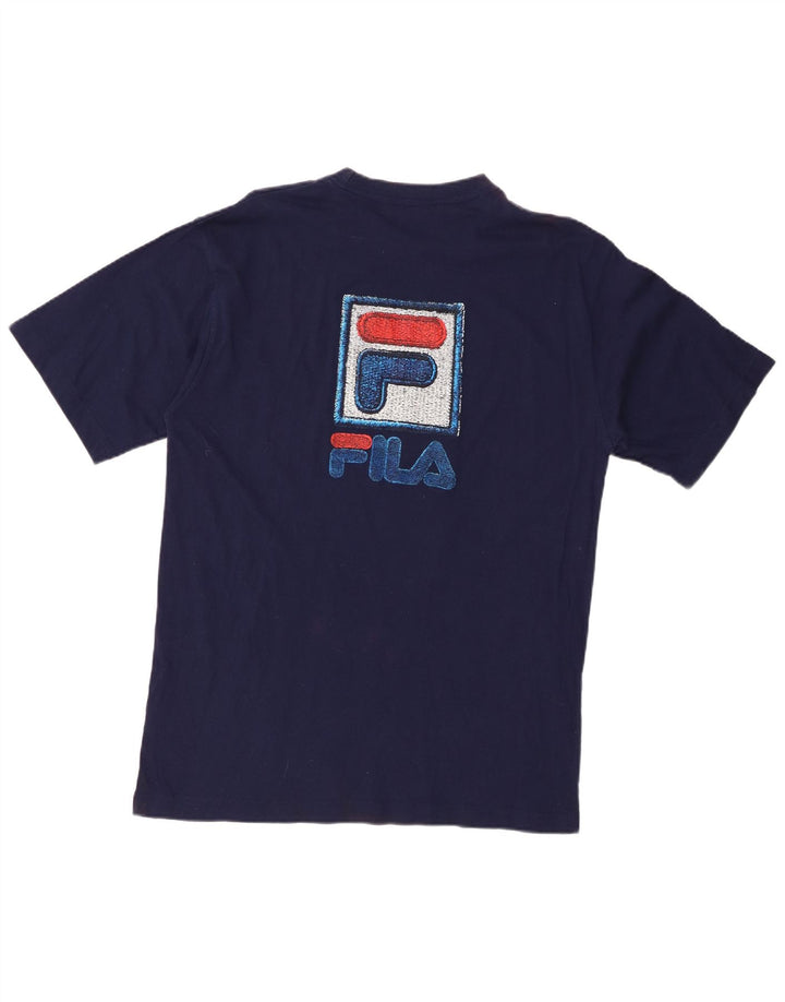 FILA Camiseta gráfica para hombre Top Medium Azul marino Algodón