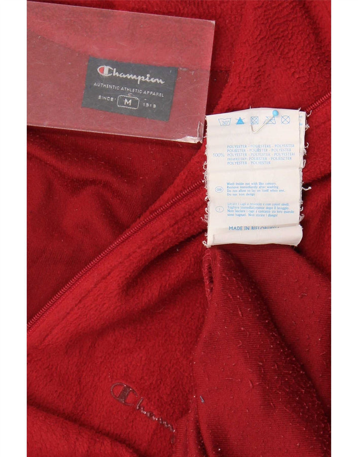 Champion Jersey De Polar Con Cremallera Y Cuello Para Hombre Poliéster Rojo Mediano