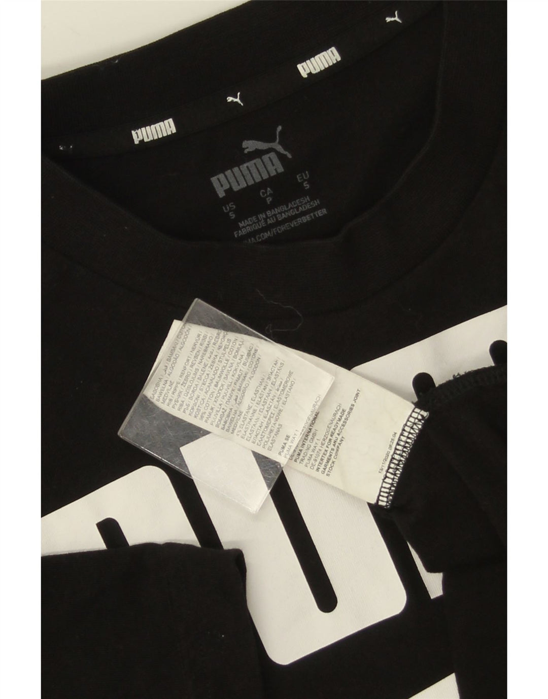 Puma - Camiseta gráfica para hombre, talla pequeña, algodón negro
