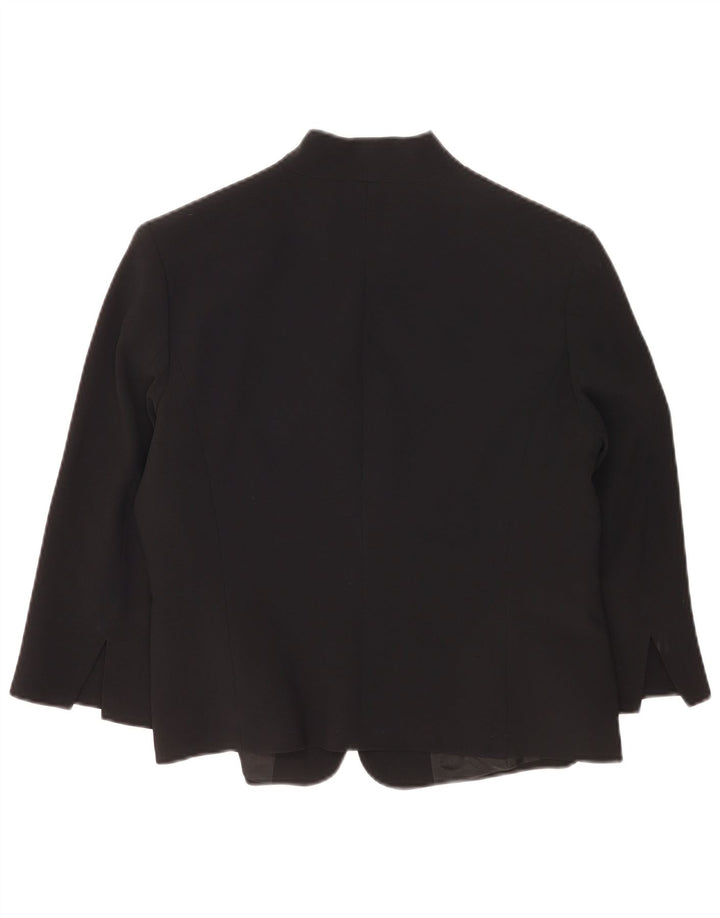 Perte by Krizia Chaqueta tipo blazer con 1 botón y manga 3/4 para mujer UK 40 Medium Black