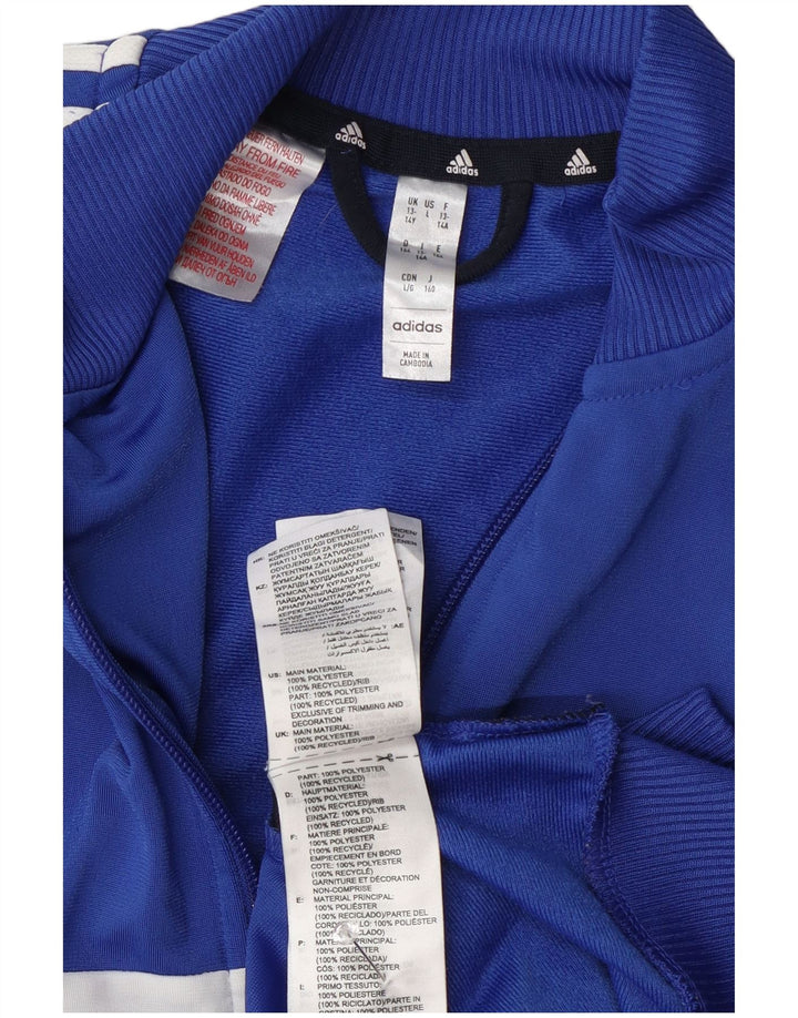 Adidas - Chaqueta de chándal para niño, 13-14 años, color azul, poliéster