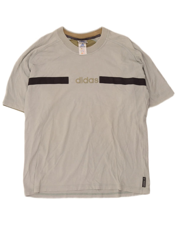 Adidas Camiseta gráfica para hombre Top UK 42/44 Grande Verde Colorblock Algodón