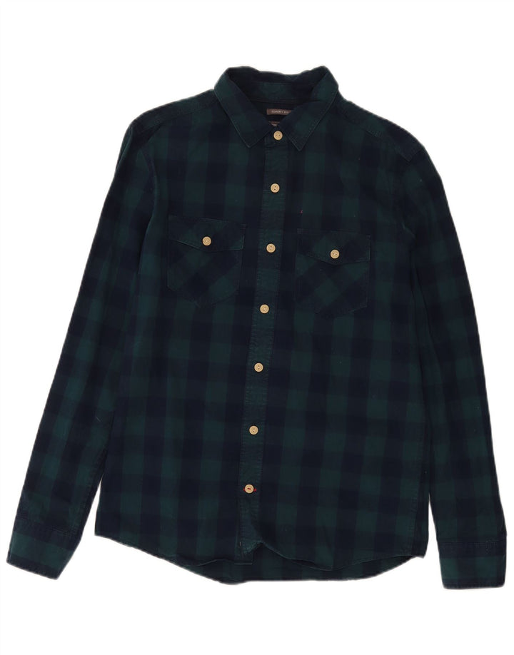 Camisa de franela de corte clásico de algodón a cuadros verdes pequeños de Fat Face Hombre