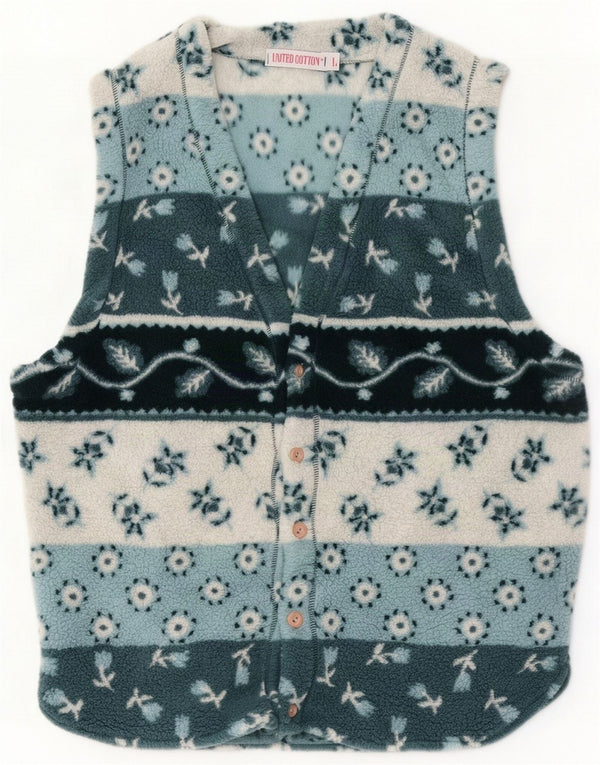 Chaleco polar para hombre Benetton UK 40 Grande Poliéster floral azul