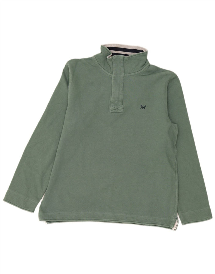 Crew Clothing - Sudadera con cremallera de 1/4 para hombre, corte regular, color verde medio
