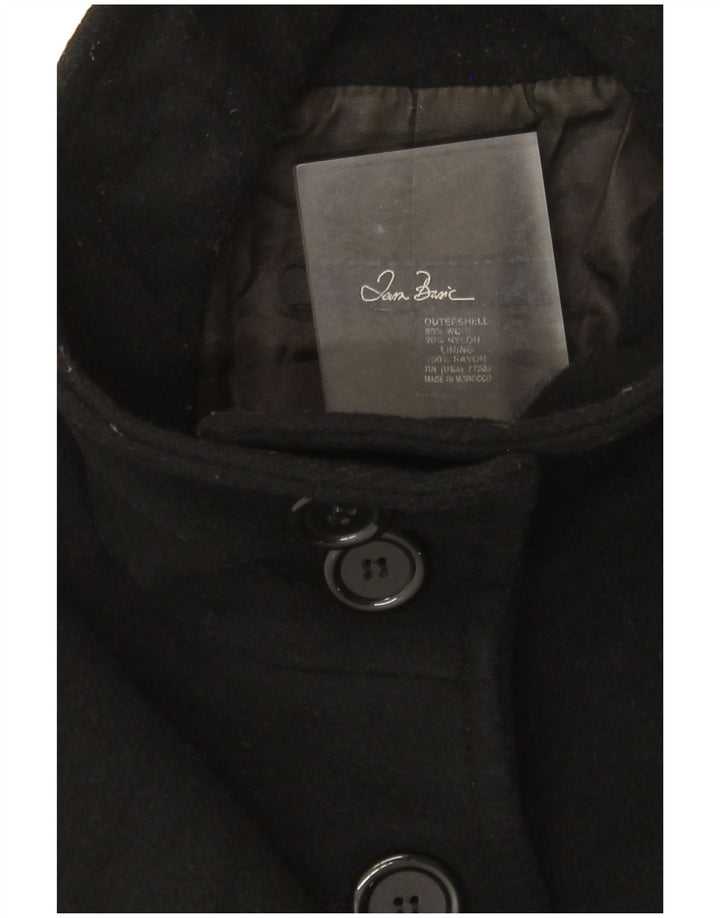 Zara Mujer Abrigo UK 12 Mediano Lana Negra