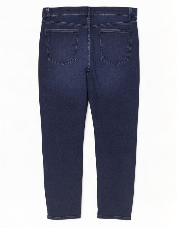 Marks & Spencer Vaqueros Cortos Rectos para Mujer UK 18 XL W34 L28 Azul Marino