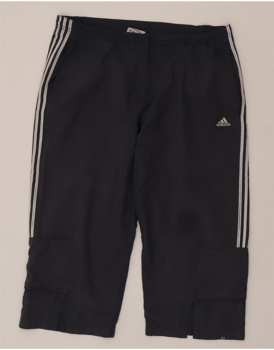 Adidas - Pantalones capri rectos para mujer, talla 40, talla grande, poliéster, color azul marino