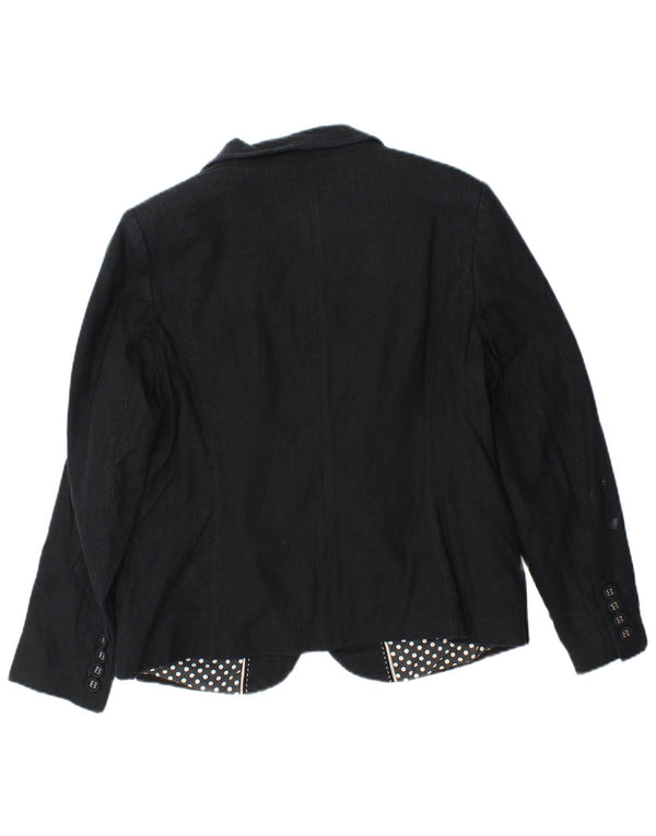 Marks & Spencer Chaqueta Blazer de 3 Botones para Mujer UK 46 Grande Lino Gris