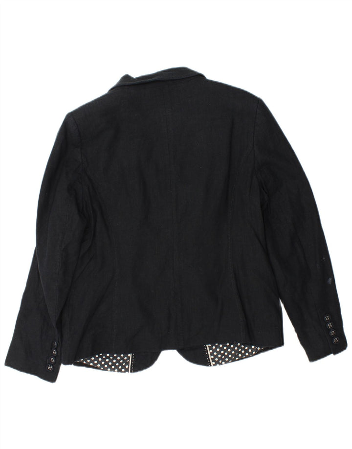 Marks & Spencer Chaqueta Blazer de 3 Botones para Mujer UK 46 Grande Lino Gris