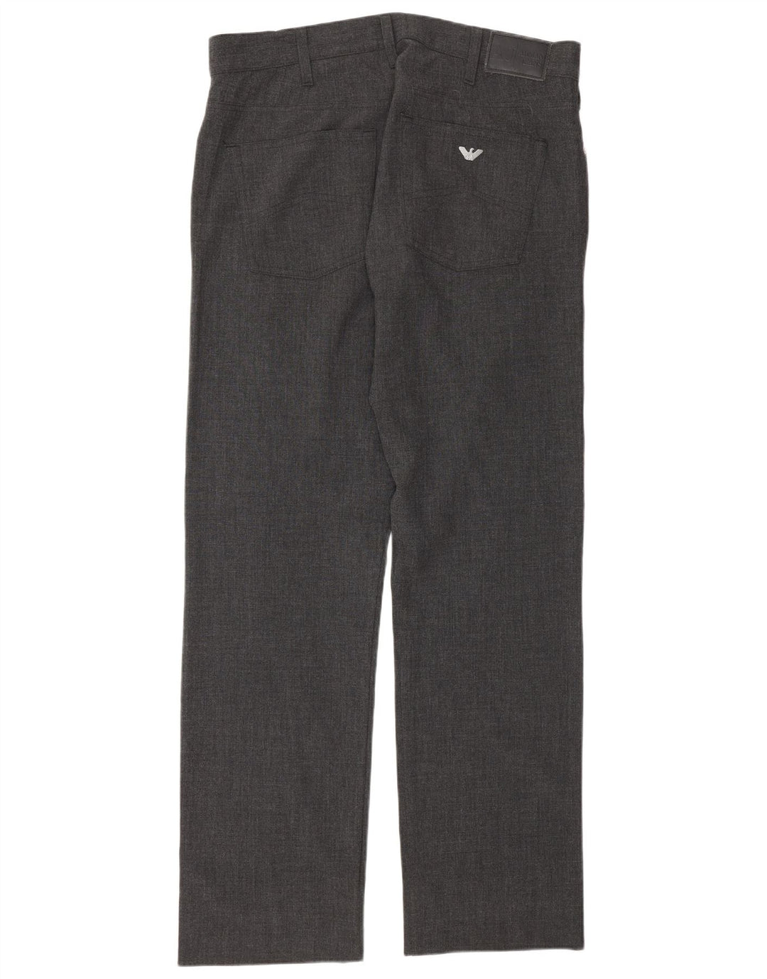 Armani Hombre Pantalones Rectos Casuales W36 L32 Poliéster Gris