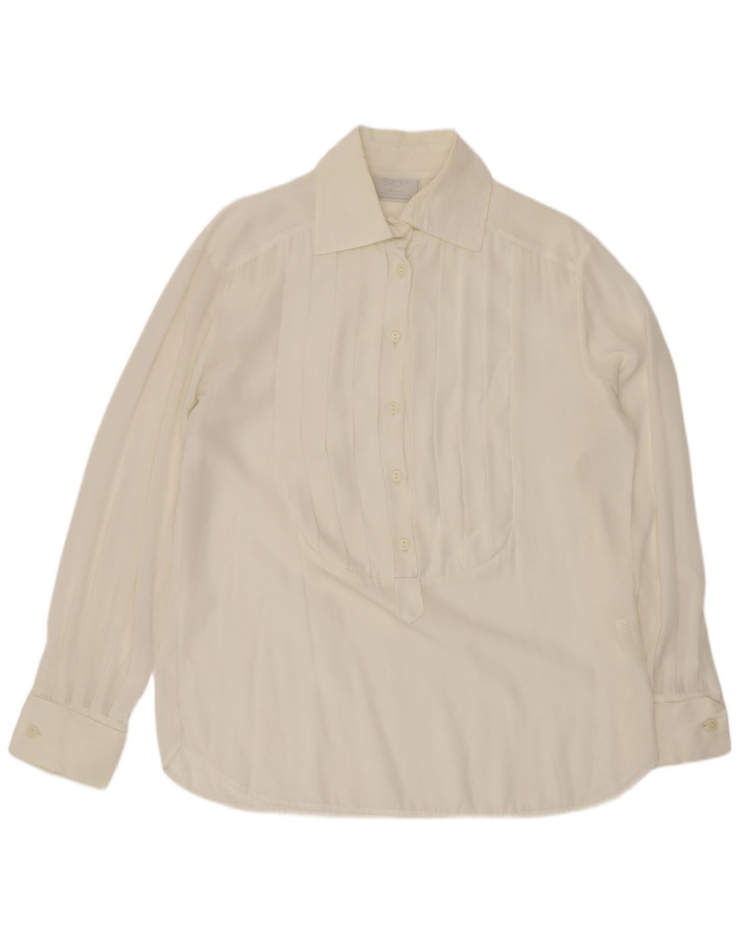 ENJOY Camisa tipo pulóver holgada para mujer UK 44 Poliéster blanco mediano