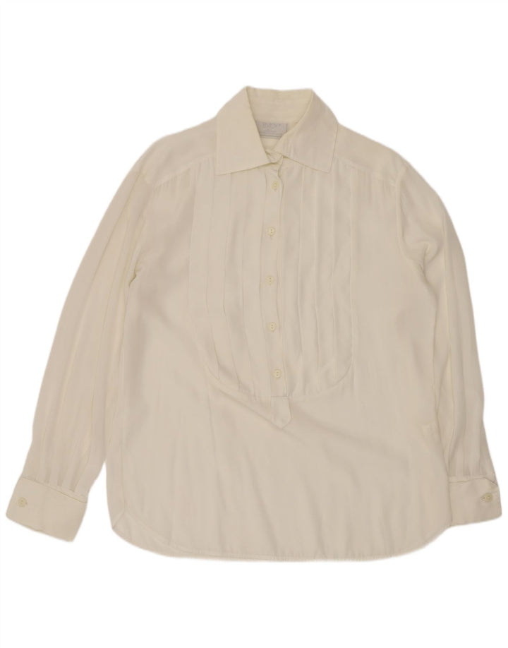 ENJOY Camisa tipo pulóver holgada para mujer UK 44 Poliéster blanco mediano