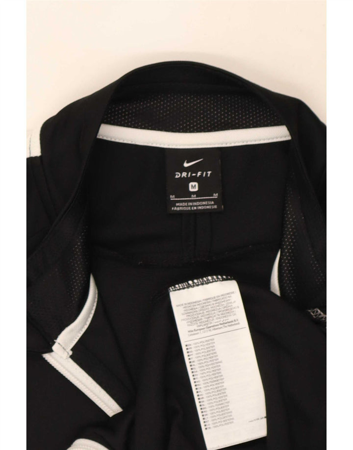 Nike Hombre Dri Fit Chándal Top Chaqueta Mediano Negro Colorblock Poliéster