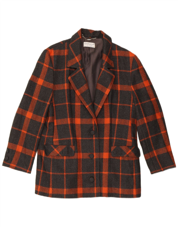 GIVENCHY Womens 3 Button Blazer Jacket EU 42 Large Grey Check Wool