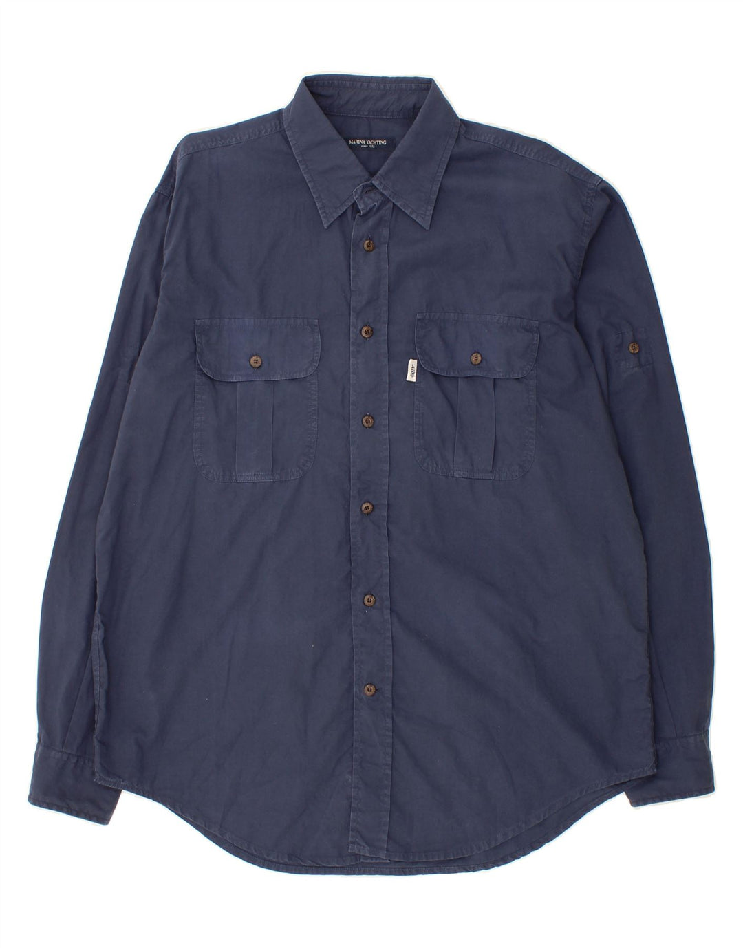 MARINA YACHTING Mens Shirt XL Navy Blue Cotton Vintage Marina Yachting and Second-Hand Marina Yachting from Messina Hembry 