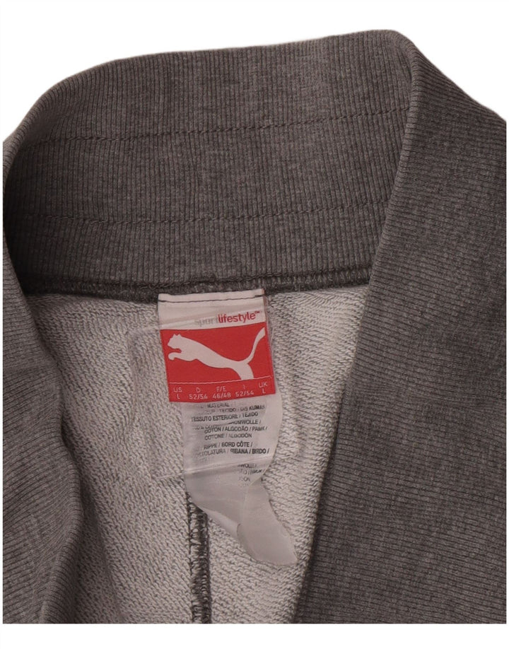 Puma Pantalones cortos deportivos gráficos para hombre de algodón gris grande