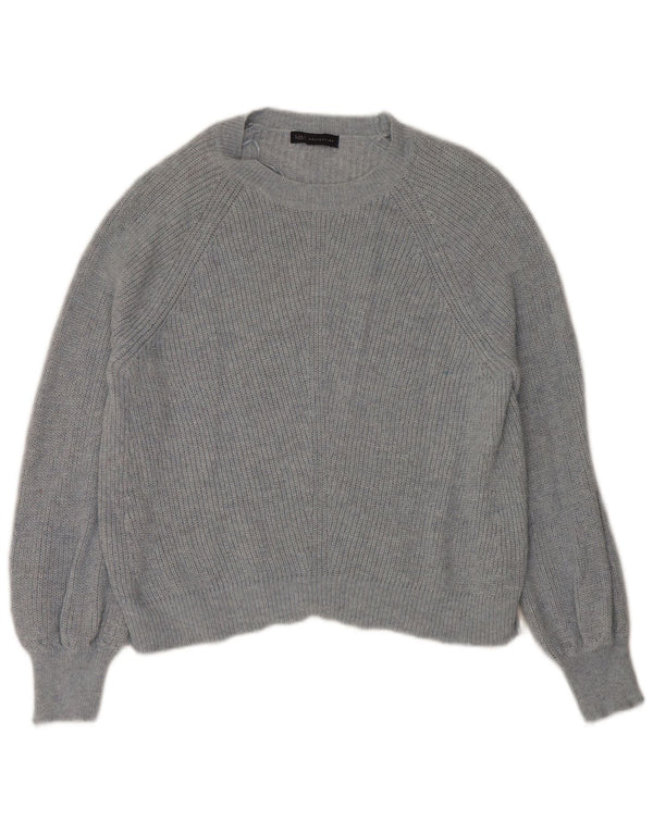 Marks & Spencer Suéter tipo jersey con cuello barco para mujer UK 46 Grande Poliamida azul