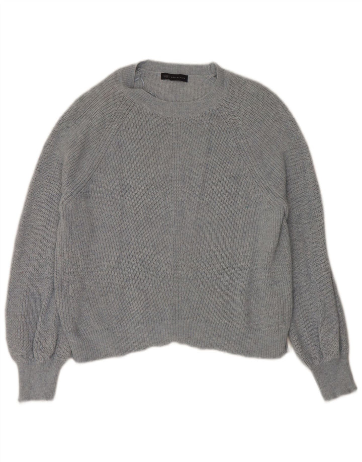 Marks & Spencer Suéter tipo jersey con cuello barco para mujer UK 46 Grande Poliamida azul