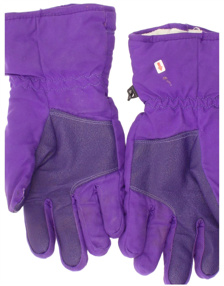 Vintage mujer gráfico guantes de esquí grande púrpura