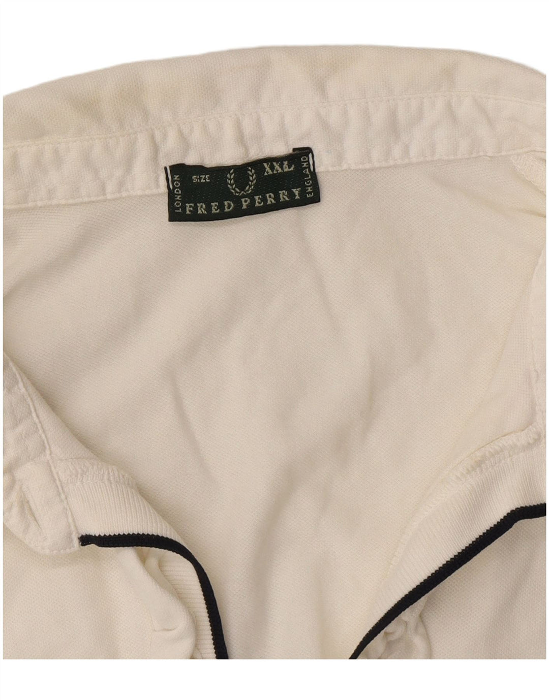 Fred Perry Polo con volantes en la parte delantera para mujer UK 20 2XL Blanco