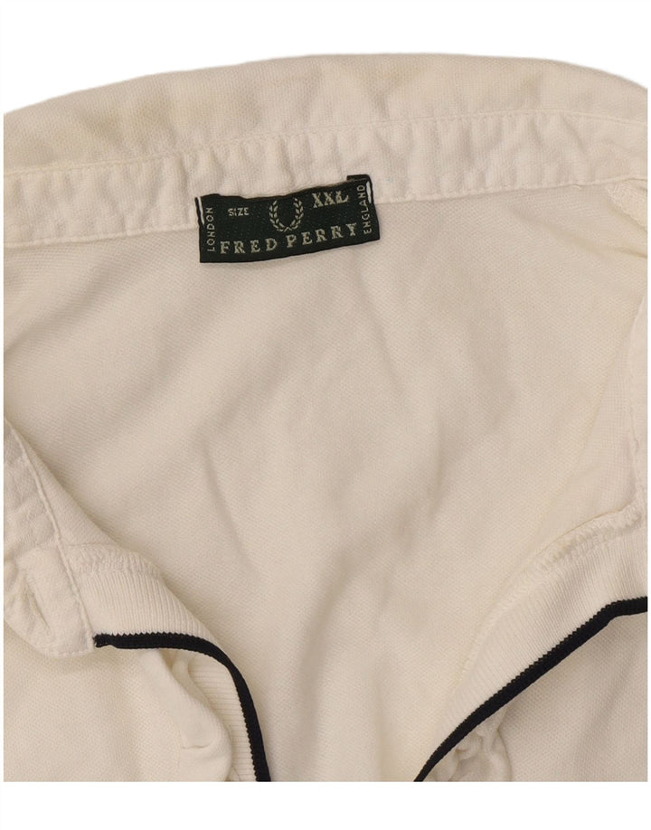 Fred Perry Polo con volantes en la parte delantera para mujer UK 20 2XL Blanco